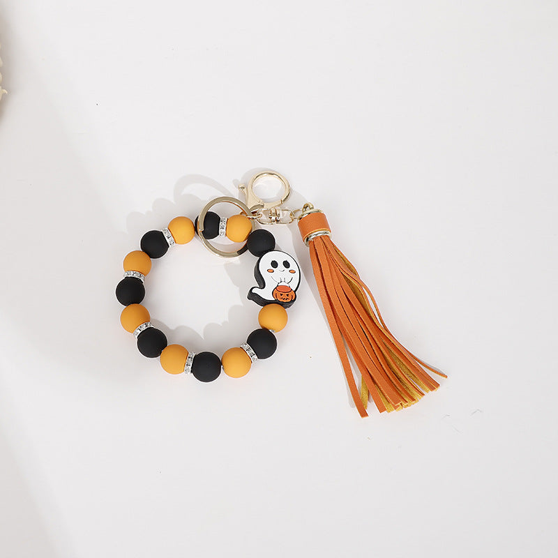 Wholesale 10pcs New Halloween Ghost Butterfly Fairy Silicone Tassel Wrist Keychain